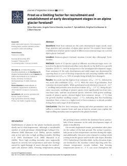 Frost as a limiting factor for recruitment and establishment of