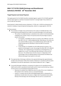MH4 `17/`19 PSS CQUIN Discharge and