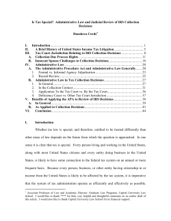 Is Tax Special? Administrative Law and Judicial Review of IRS