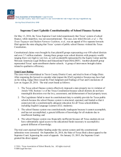Supreme Court Upholds Constitutionality of School Finance System