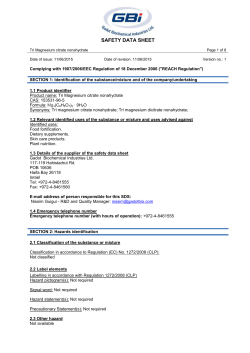 Material Safety Data Sheet - Gadot Biochemical Industries Ltd