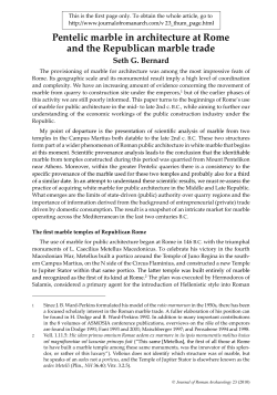 Pentelic marble in architecture at Rome and the Republican marble