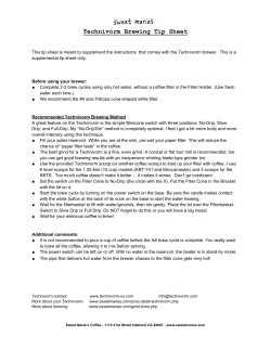 Technivorm Brewing Tip Sheet