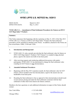 NYSE LIFFE U.S. NOTICE No. 9/2013