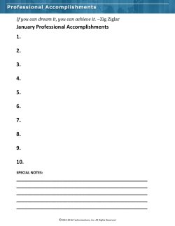 Professional Accomplishments Log