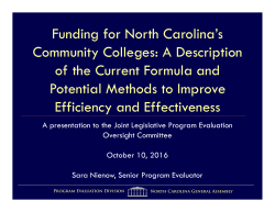 Presentation - North Carolina General Assembly