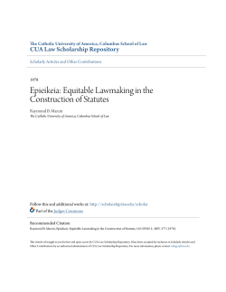 Epieikeia: Equitable Lawmaking in the Construction of Statutes
