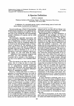 A Species Definition - International Journal of Systematic and