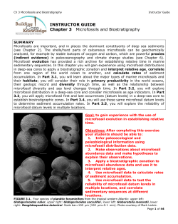 INSTRUCTOR GUIDE Chapter 3 Microfossils and