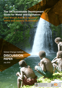 The UN Sustainable Development Goals for water and sanitation