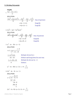 Simplify. 1. SOLUTION: 2. (3a b – 6ab + 5ab )(ab