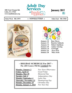 January 2017 - Adult Day Services