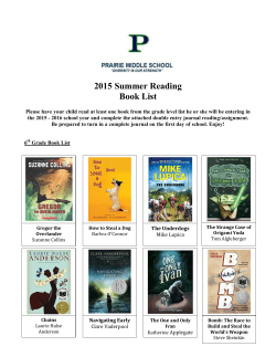 2015 Summer Reading Book List