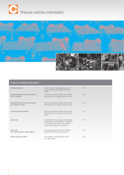 Pressure switches-information - condor
