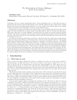 The Reionization of Cosmic Hydrogen by the First Galaxies Abstract