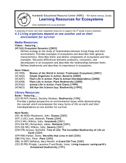 Learning Resources for Ecosystems