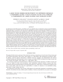 large wood debris recruitment on differing riparian landforms along