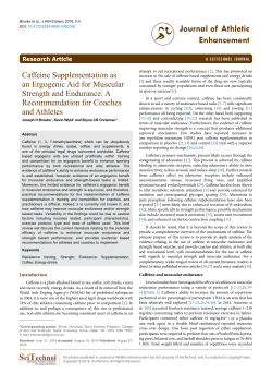 Caffeine Supplementation as an Ergogenic Aid for Muscular