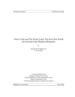 Nueva York and The Waste Land: The Post-War World