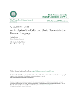 An Analysis of the Celtic and Slavic Elements in the German