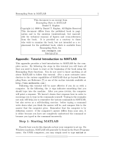 Appendix: Tutorial Introduction to MATLAB Step 1: Starting MATLAB