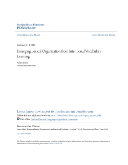 Emerging Lexical Organization from Intentional