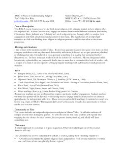 Course Description Meeting with Students Texts Community as Text