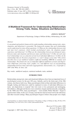 A multilevel framework for understanding relationships among traits