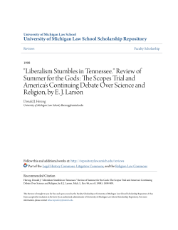 Review of Summer for the Gods - University of Michigan Law School