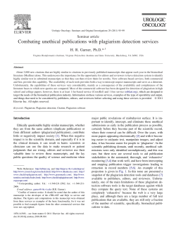 Combating unethical publications with plagiarism detection services