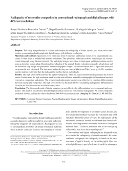 Radiopacity of restorative composites by conventional radiograph