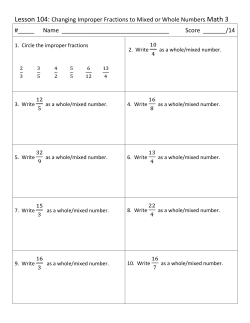 Lesson 104: Changing Improper Fractions to Mixed or Whole