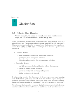 Chapter 5 Glacier ow