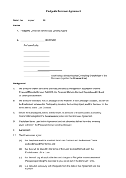 PledgeMe Borrower Agreement