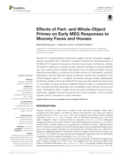 Effects of Part- and Whole-Object Primes on Early MEG Responses