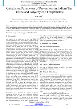 Calculation Parameters of Proton Ions in Indium Tin Oxide