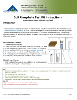 Instructions for Soil Phosphate Test Kits