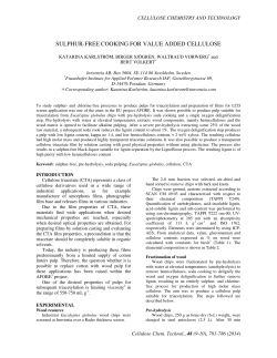 SULPHUR-FREE COOKING FOR VALUE ADDED CELLULOSE