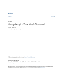 George Duby`s William Marshal Reviewed