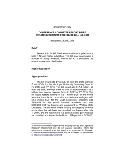 CONFERENCE COMMITTEE REPORT BRIEF SENATE