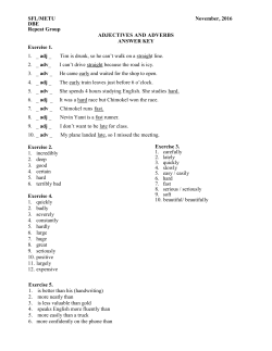 Adj. and Adv. Answer Key
