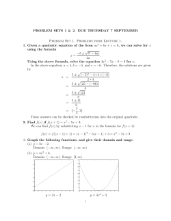 Problem Set 01 Solutions