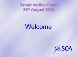 Senior Verifier Event