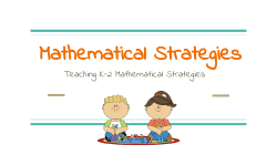 Mathematical Strategies - Manly West Public School