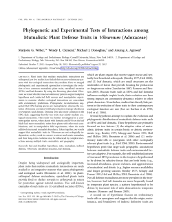Phylogenetic and Experimental Tests of Interactions