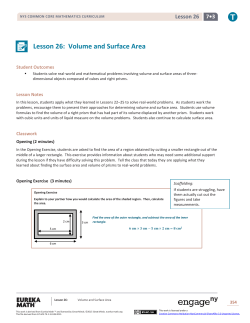 Lesson 26: Volume and Surface Area