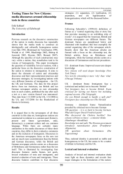 media discourses around citizenship tests in three countries