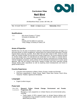 Neil Bird`s CV - Overseas Development Institute