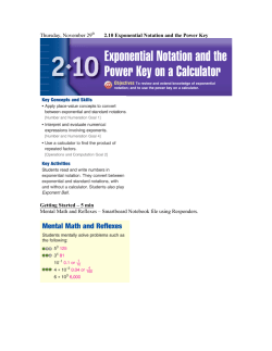 Exponential Notation and the Power Key on a Calculator