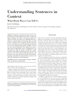 Understanding Sentences in Context